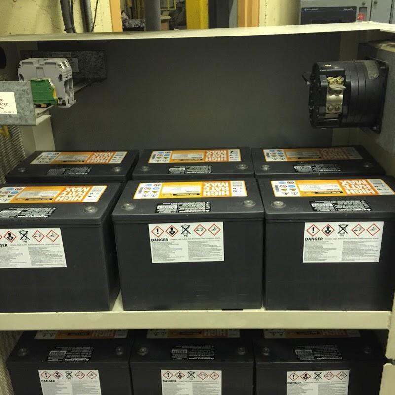 Industrial battery storage units with electrical infrastructure